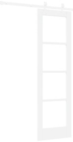 vidaXL Συρόμενη Πόρτα  με Σετ Υλικών Λευκή 61x198.5 εκ. Συμπαγές Ξύλο Πεύκης