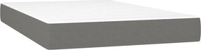 vidaXL Κρεβάτι Boxspring με Στρώμα Σκούρο Γκρι 120x200 εκ. Υφασμάτινο