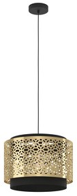 Φωτιστικό Κρεμαστό Eglo 43981 SANDBACH Μαύρο Ματ (Black Mat)|Μπρούτζινο (φυσικό) (Brass natural)