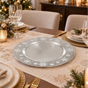 ΠΙΑΤΈΛΕΣ PRES PLATE SNOWFLAKE SILV 33CM 183454AR