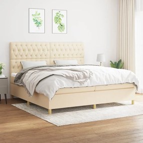 ΚΡΕΒΑΤΙ BOXSPRING ΜΕ ΣΤΡΩΜΑ ΚΡΕΜ 200X200 ΕΚ. ΥΦΑΣΜΑΤΙΝΟ 3142606