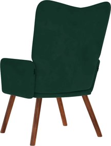 vidaXL Πολυθρόνα Relax Σκούρο Πράσινο Βελούδινη