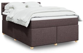 ΚΡΕΒΑΤΙ BOXSPRING ΜΕ ΣΤΡΩΜΑ ΣΚΟΥΡΟ ΚΑΦΕ 160X200 ΕΚ ΥΦΑΣΜΑΤΙΝΟ 3289048