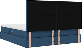 vidaXL Κρεβάτι Αποθήκης με κεφαλάρι Μπλε 200 x 200 cm Ύφασμα