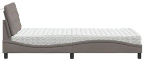 vidaXL Κρεβάτι με Στρώμα Taupe 100 x 200 εκ. Υφασμάτινο