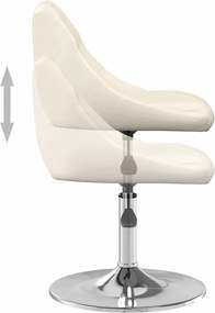 vidaXL Καρέκλες Τραπεζαρίας Περιστρεφόμενες 2 τεμ. Κρεμ Βελούδινες