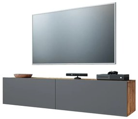 Έπιπλο τηλεόρασης επιτοίχιο Dello ανθρακί-oak 140x31,5x29,5εκ 140x31.5x29.5 εκ.