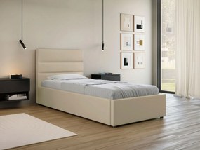 Επενδυμένο Κρεβάτι Lutko-Μπεζ-90 x 200