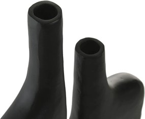 Βάζο Home ESPRIT Μαύρο Αλουμίνιο Αφηρημένο Σύγχρονη 30 x 5 x 40 cm