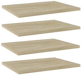 Ράφια Βιβλιοθήκης 4 τεμ. Sonoma Δρυς 40x30x1,5 εκ. Επεξ.Ξύλο - Καφέ