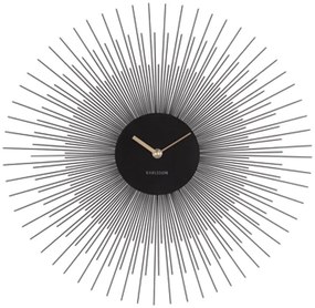 Ρολόι Τοίχου KA5817BK Peony D.45cm Black Karlsson Μέταλλο