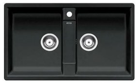 Blanco Zia 9 Black SILGRANIT™ PuraDur™ Γρανιτένιος Νεροχύτης Ένθετος με 2 Γούρνες 86x50cm