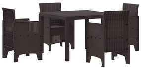 vidaXL Σέτ φαγητού για κήπο 5 pcs Καφέ Rattan Polt