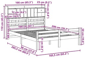 ΚΡΕΒΑΤΙ ΒΙΒΛΙΟΘΗΚΗ ΧΩΡΙΣ ΣΤΡΩΜΑ 160X200 ΕΚ ΜΑΣΙΦ ΞΥΛΟ ΠΕΥΚΟΥ 3322268