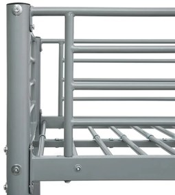 vidaXL Κουκέτα Γκρι 90 x 200 εκ. Μεταλλική