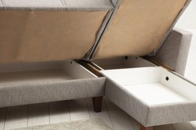 Corner Sofa-Bed Polya - Light Grey Light Grey