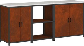 vidaXL Σετ Αποθήκευσης Κουζίνας HATTEM 3 pcs Σκ rusty Ατσάλι