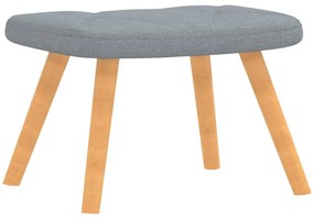 vidaXL Πολυθρόνα Relax Ανοιχτό Γκρι Υφασμάτινη με Σκαμπό