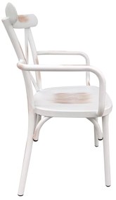 Καρέκλα Κήπου THOMSONS Λευκό Αντικέ Αλουμίνιο 52x52x87cm