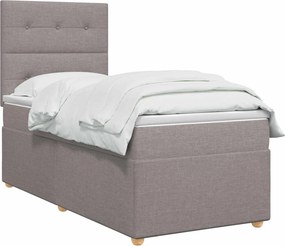 vidaXL Κρεβάτι box spring με στρώμα Taupe 90 x 190 cm Ύφασμα