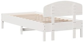 vidaXL Σκελετός Κρεβατιού Χωρίς Στρώμα Λευκό 100x200 εκ. Μασίφ Πεύκο