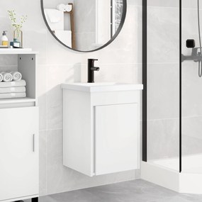 vidaXL Μονάδα μπάνιου με βρύση Λευκός 42 x 40 x 74,5 εκ