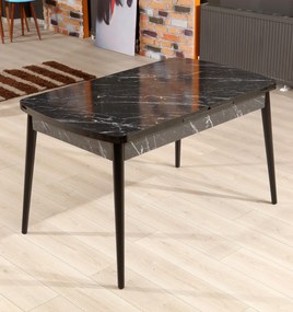 Extendable Dining Table Bendir - Black Black
White