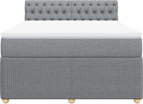 vidaXL Κρεβάτι Boxspring με Στρώμα Αν. Πράσινο 160x200εκ Υφασμάτινο