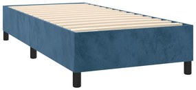 VidaXL Κρεβάτι Boxspring με Στρώμα Σκούρο Μπλε 100x200 εκ. Βελούδινο