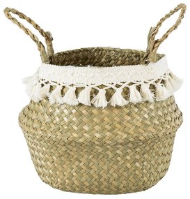 Καλάθι Διακοσμητικό Milos 20306 Φ17x23cm Beige-White GloboStar Rope