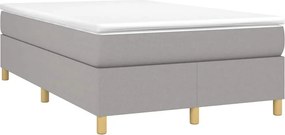 vidaXL Κρεβάτι Boxspring με Στρώμα Ανοιχτό Γκρι 120x190 εκ. Υφασμάτινο