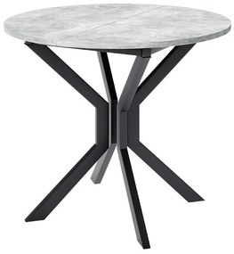 Τραπέζι Edmond 111, Μαύρο, Γκρι μάρμαρο, 77cm, 28 kg, Επιμήκυνση, Πλαστικοποιημένη μοριοσανίδα, Μέταλλο | Epipla1.gr