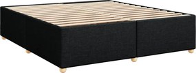 vidaXL Κρεβάτι Boxspring με Στρώμα Μαύρο 180x200 εκ. Υφασμάτινο