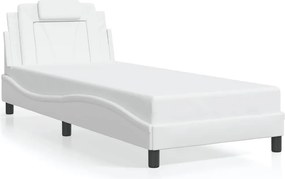 vidaXL Σκελετός Κρεβατιού Viana Χωρίς Στρώμα Λευκό90x190εκ. από ΣυνθετικόΔέρμα