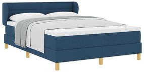 vidaXL Κρεβάτι με Βάση και Στρώμα Μπλε 160x200 εκ Ύφασμα