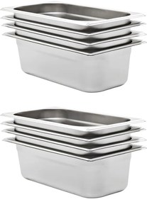vidaXL Λεκάνες Gastronorm 8 τεμ. GN 1/3 100 χιλ. από Ανοξείδωτο Ατσάλι
