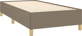 vidaXL Κρεβάτι Boxspring με Στρώμα Taupe 90x200 εκ. Υφασμάτινο