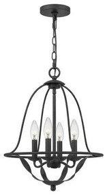 Πολυέλαιος Κρεμαστό Φωτιστικό 4xE14 Bradbury Elstead Lighting-QZ-BRADBURY-4P-GK-Γκρι QZ-BRADBURY-4P-GK