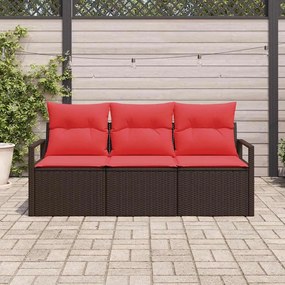 vidaXL Σετ Καναπέ 3 pcs Καφέ συνθετικό ρατάν