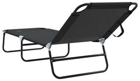 vidaXL Πτυσσόμενη Ξαπλώστρα Φορητή Μαύρη 600D Oxford Fabric