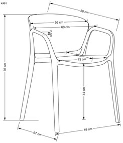 K491 plastic chair mustard DIOMMI V-CH-K/491-KR-MUSZTARDOWY