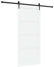 vidaXL Συρόμενη Πόρτα Λευκό 93 x 211 εκ. Μασίφ ξύλο πεύκου