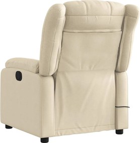 vidaXL Πολυθρόνα Μασάζ Ανακλινόμενη Κρεμ Υφασμάτινη