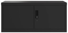 vidaXL Αρχειοθήκη Μαύρη 90 x 40 x 130 εκ. Ατσάλινη