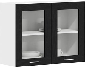 vidaXL Κρεμαστό ντουλάπι με ράφι Lyon Μαύρη Οξυά 80 x 31 x 60 εκ