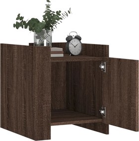 vidaXL Κομοδίνο Καφέ Δρυς 45x50x50 εκ. από Επεξεργασμένο Ξύλο