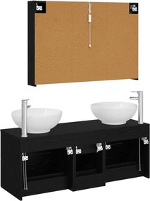 vidaXL Σετ Επίπλων Μπάνιου 4 pcs Μαύρη Δρυς