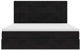 vidaXL Οθωμανικό κρεβάτι με στρώματα Μαύρο 180x200cm Velvet