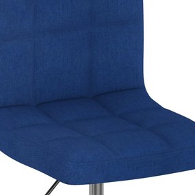 vidaXL Καρέκλες Τραπεζαρίας Περιστρεφόμενες 4 τεμ. Μπλε Υφασμάτινες