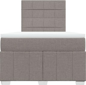 vidaXL Κρεβάτι Boxspring με Στρώμα Taupe 120x190 εκ. Υφασμάτινο